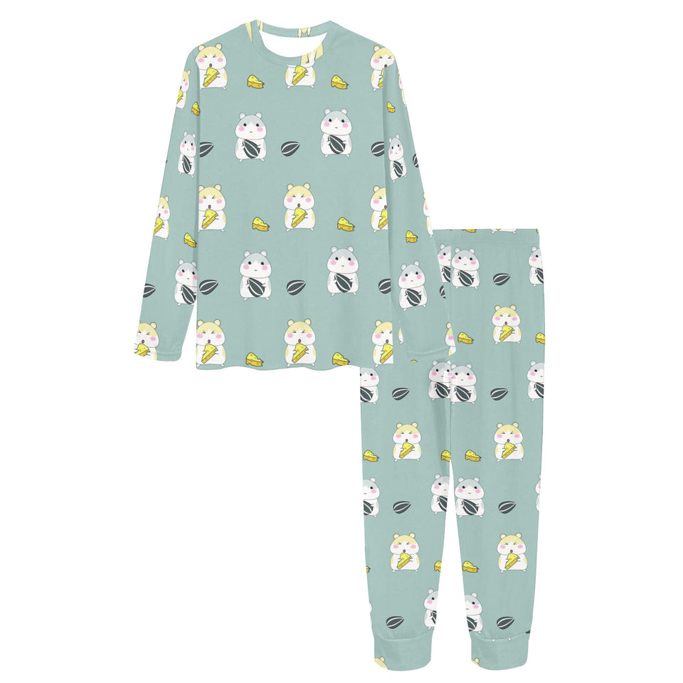Cute hamster cheese pattern Women's All Over Print Pajama Set