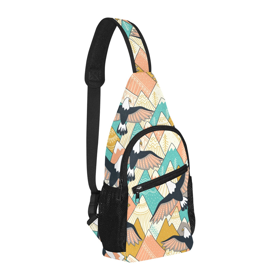 Eagle Pattern Print Design 02 All Over Print Chest Bag