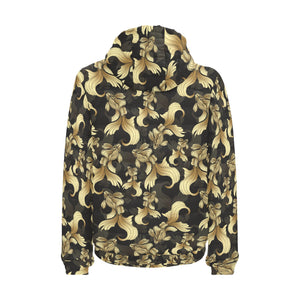 Goldfish Pattern Print Design 01 Men's Padded Hooded Jacket