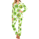 Watercolor kiwi pattern Women's Long Pajama Set