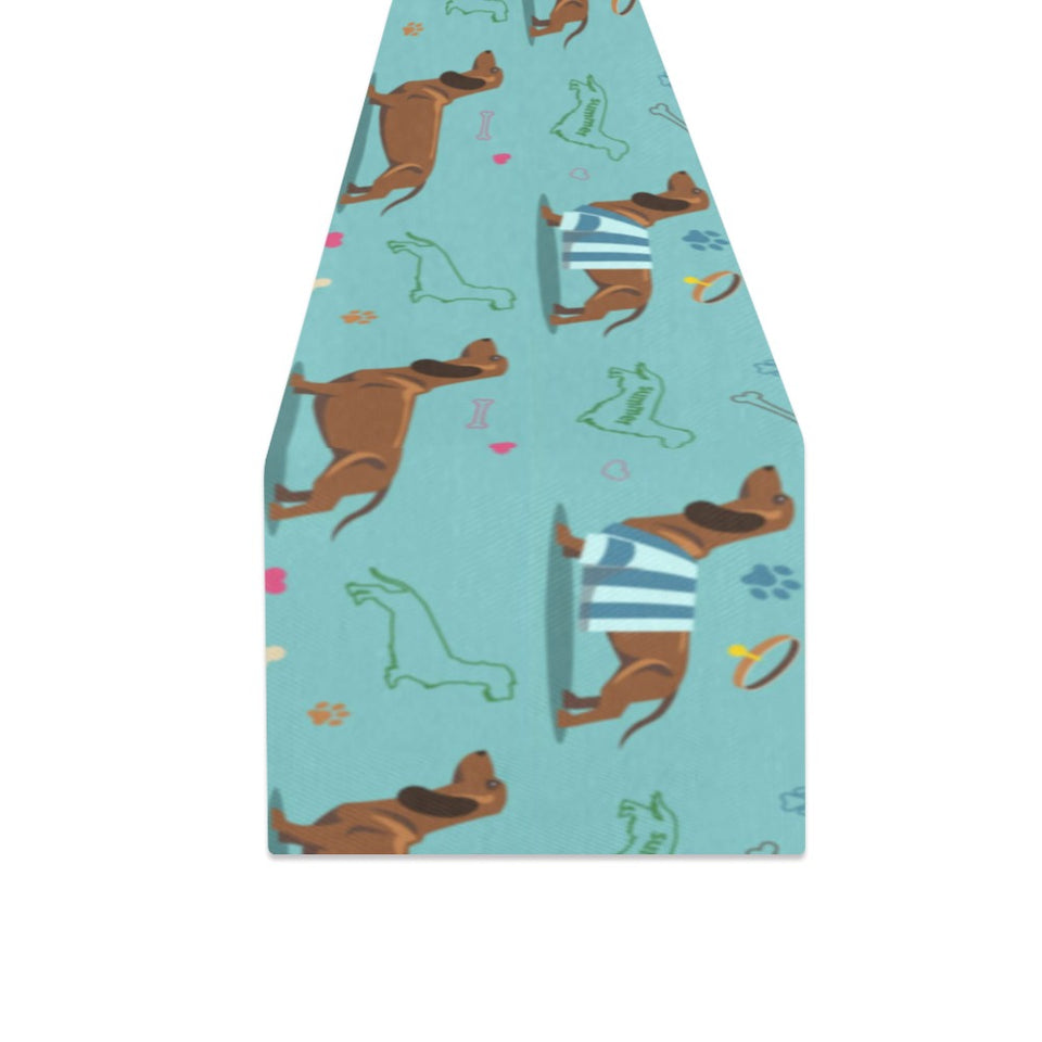 Dachshund decorative background Table Runner