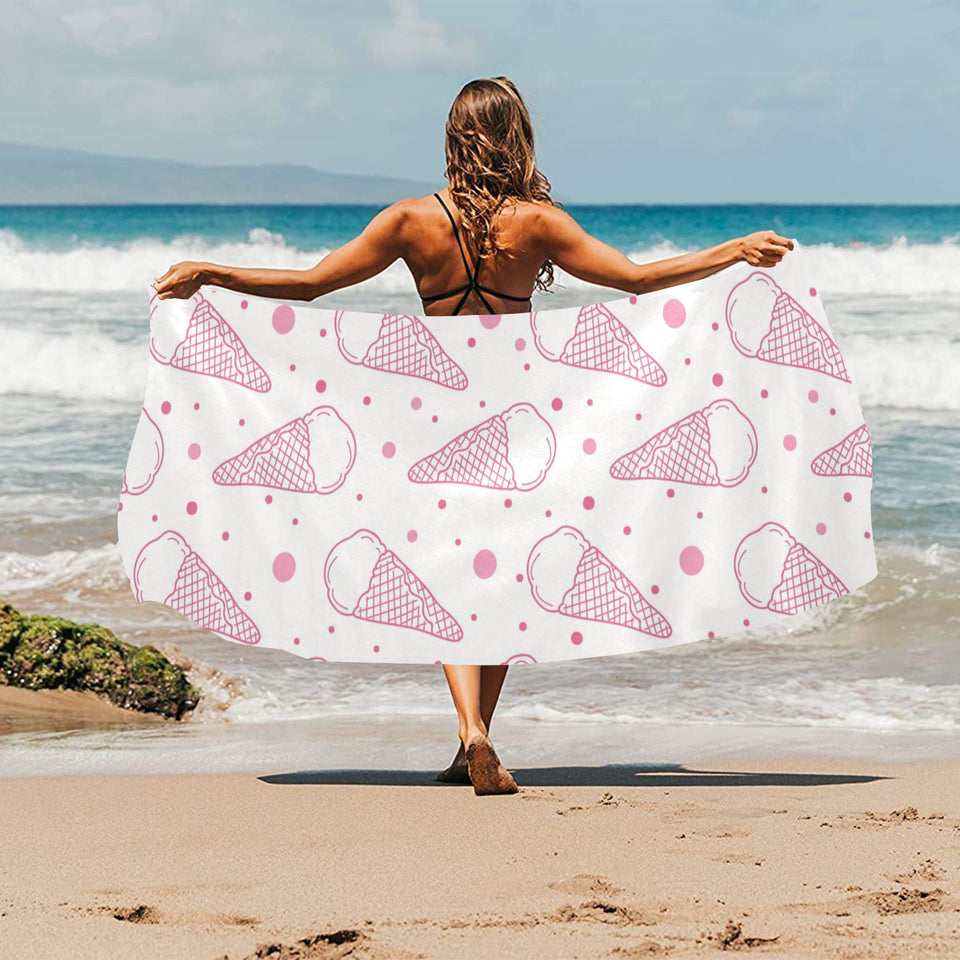 Hand drawn ice cream pattern Beach Towel