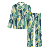 Toucan tropical leaves design pattern Men's Long Pajama Set