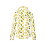 Corn Pattern Print Design 05 Women's Padded Hooded Jacket