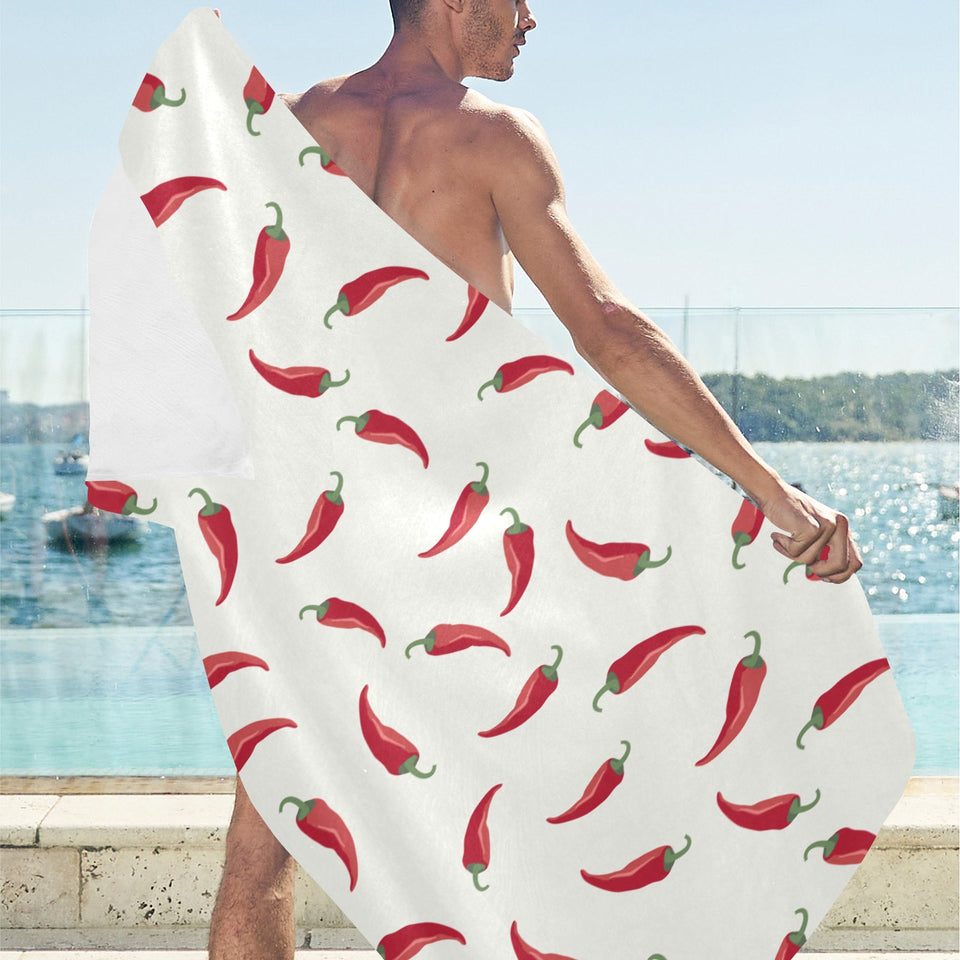Chili peppers pattern Beach Towel