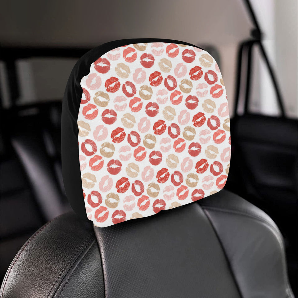 Lips Pattern Print Design 04 Car Headrest Cover