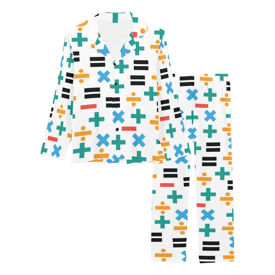 Math Pattern Print Design 05 Women's Long Pajama Set