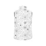 Spider web cobweb pattern white background Women's Padded Vest