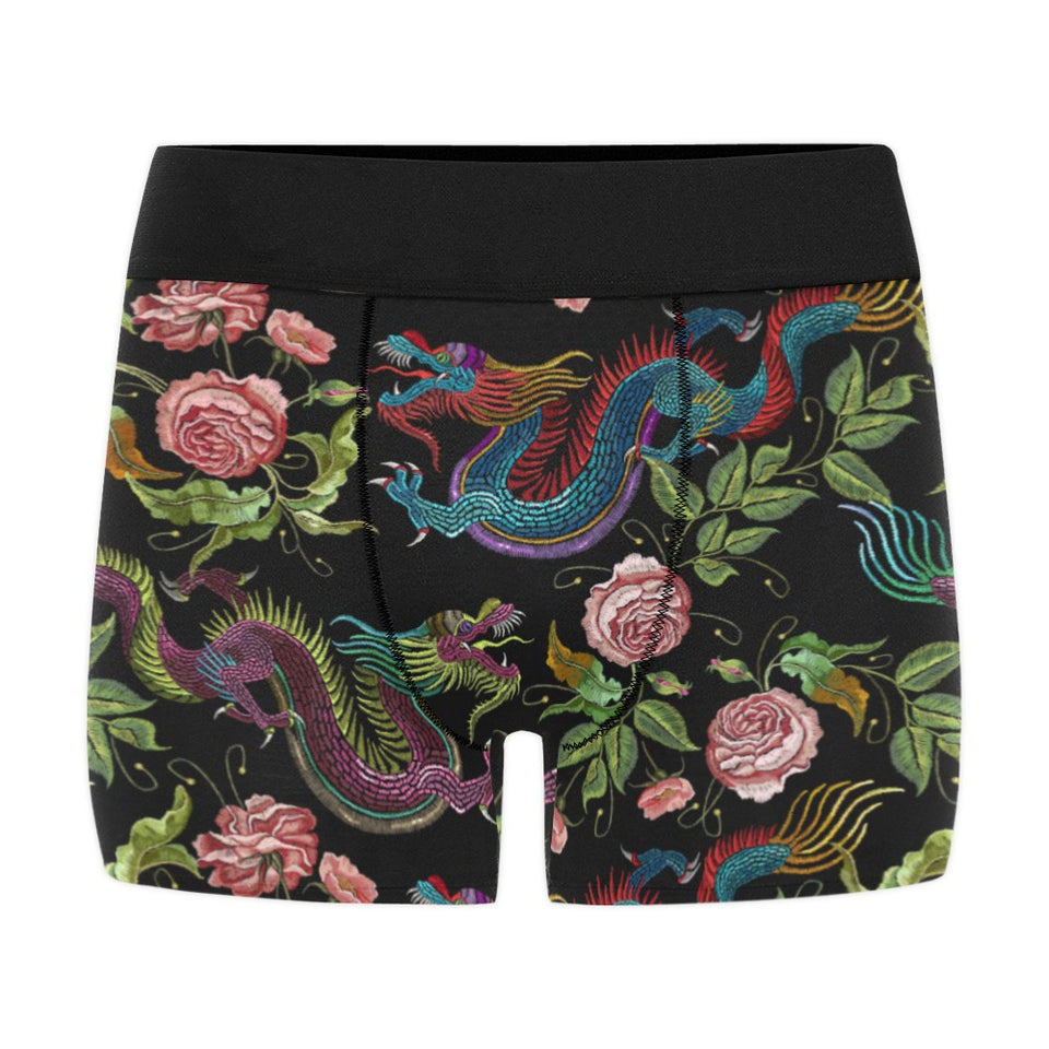 Dragons flower pattern Men's All Over Print Boxer Briefs Men's Underwear
