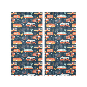 Camper Van Pattern Print Design 05 Gauze Curtain