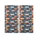 Camper Van Pattern Print Design 05 Gauze Curtain