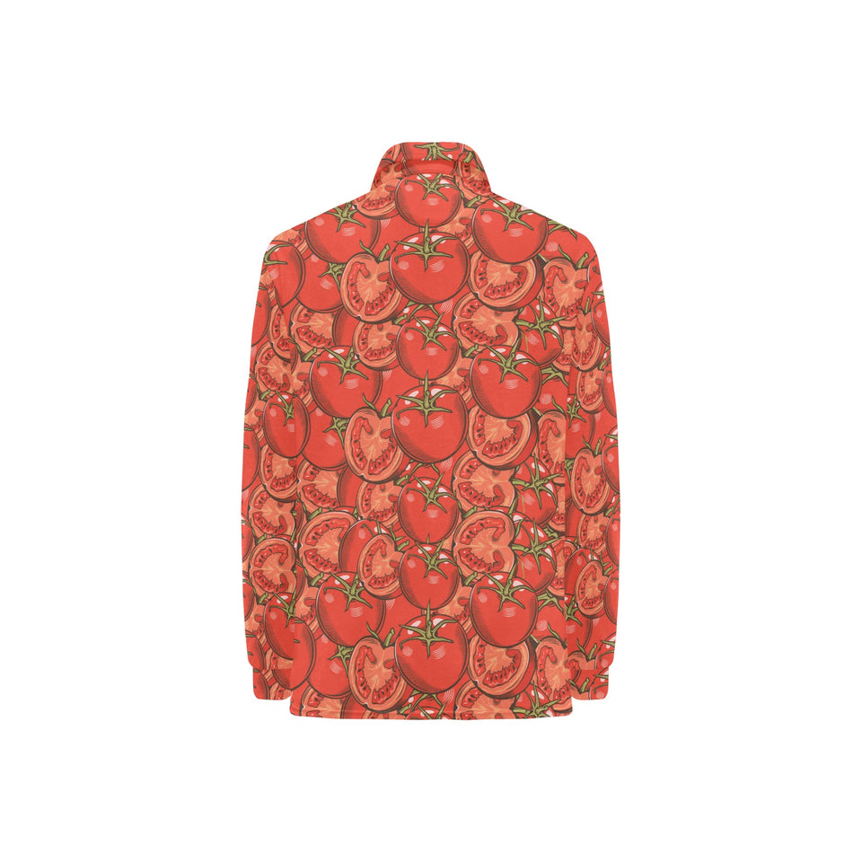 Red Tomato Pattern Women's Long Sleeve Polo Shirt