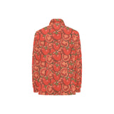 Red Tomato Pattern Women's Long Sleeve Polo Shirt