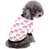 Pink lotus waterlily pattern All Over Print Pet Dog Round Neck Fuzzy Shirt