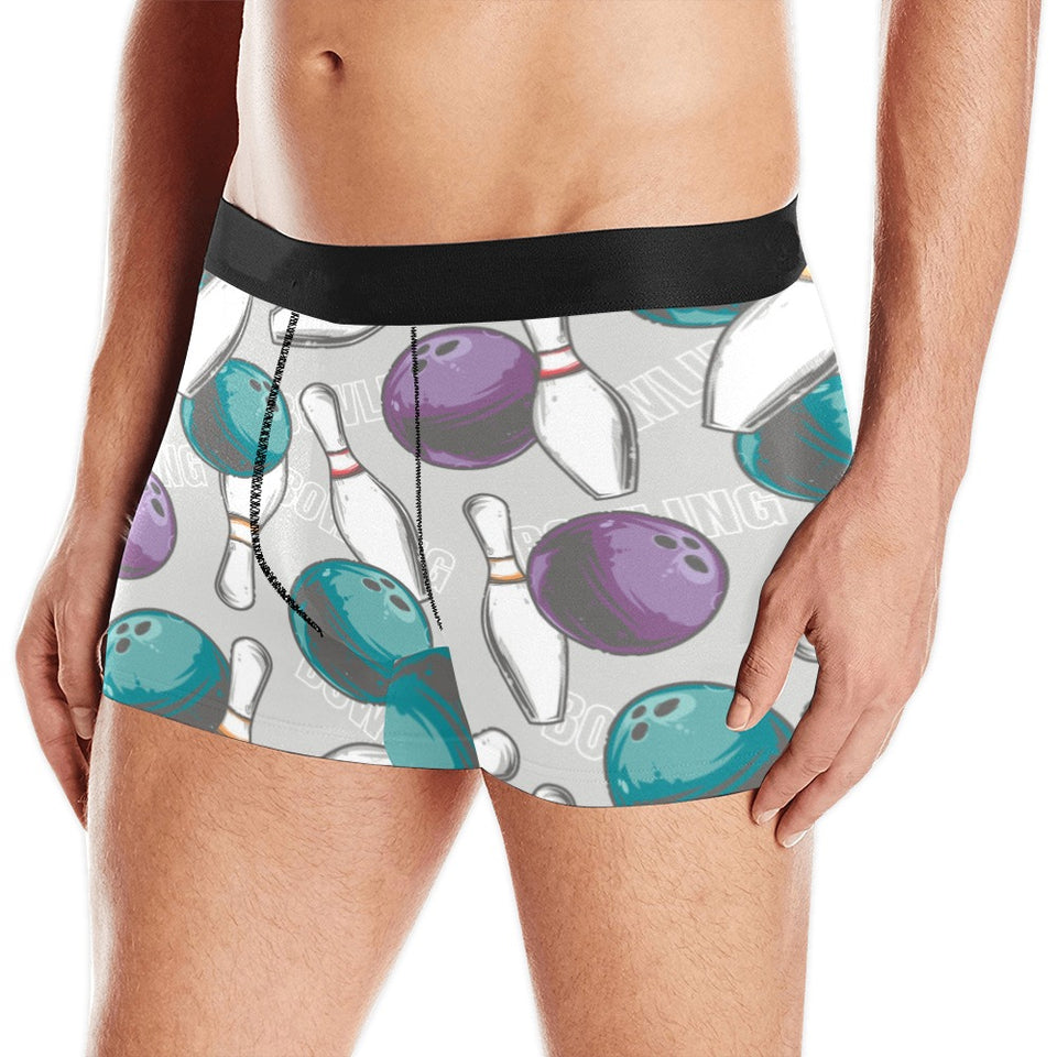 Bowling ball and pin gray background Men's All Over Print Boxer Briefs Men's Underwear