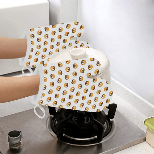 Pretzels Pattern Print Design 02 Heat Resistant Oven Mitts