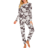 Garlic bulb dark background Women's All Over Print Pajama Set