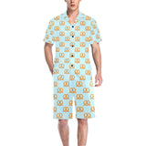Pretzels Pattern Print Design 03 Men's V-Neck Short Pajama Set