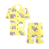 Cute Hamster pattern Men's V-Neck Short Pajama Set