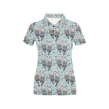 Lovely Sea Otter Pattern Women's All Over Print Polo Shirt