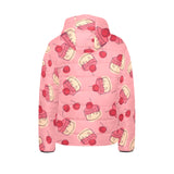 Cake cherry pattern Kids' Boys' Girls' Padded Hooded Jacket