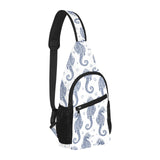 Seahorse pattern background All Over Print Chest Bag