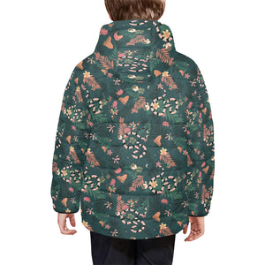 Snake forest pattern Kids' Boys' Girls' Padded Hooded Jacket