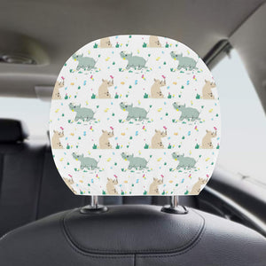 Cute Rhino pattern Car Headrest Cover