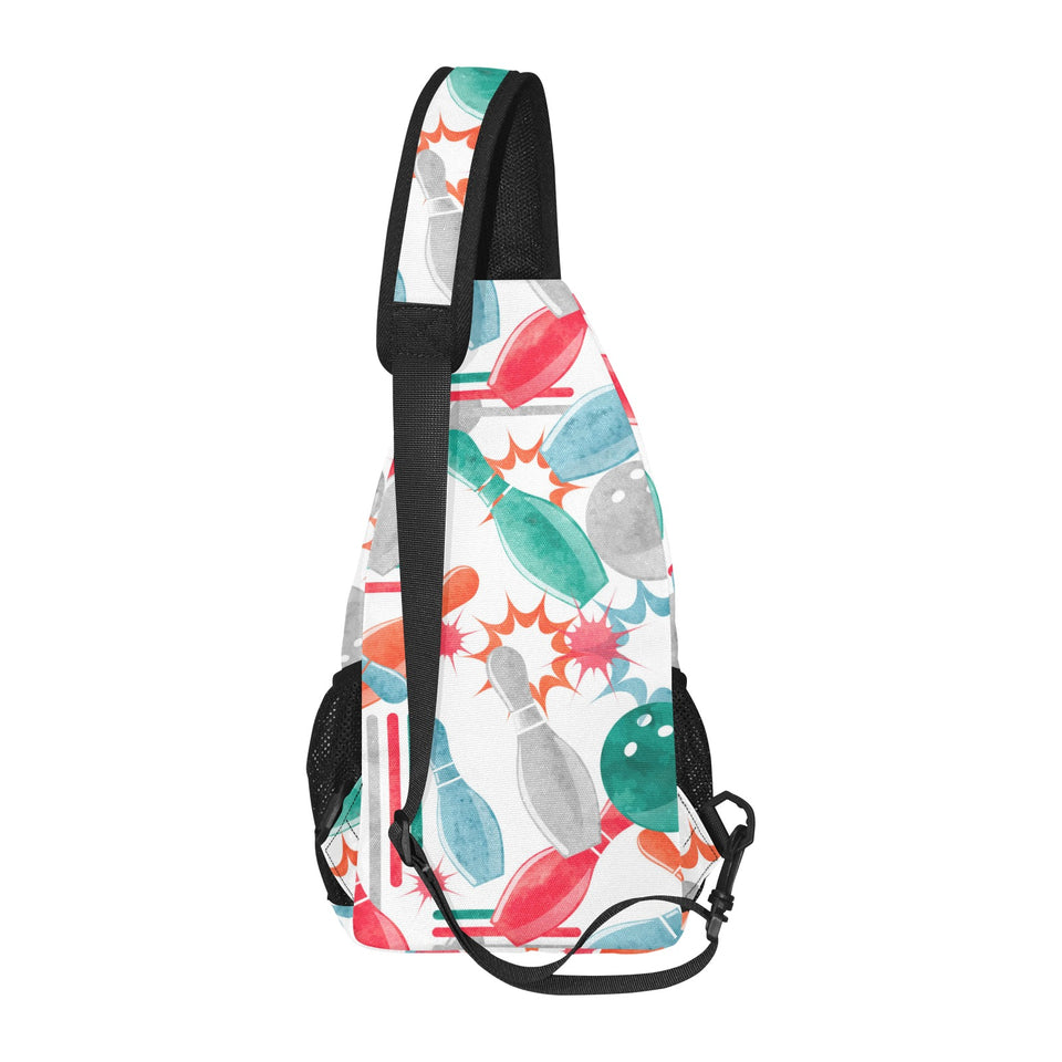 Watercolor bowling pattern All Over Print Chest Bag