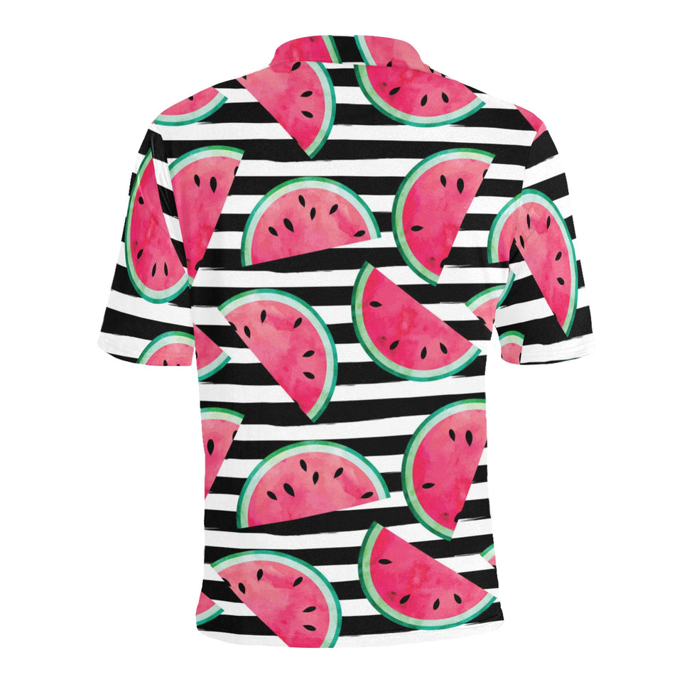 Watercolor paint textured watermelon pieces Men's All Over Print Polo Shirt