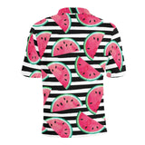 Watercolor paint textured watermelon pieces Men's All Over Print Polo Shirt
