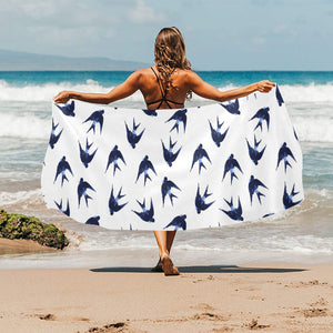 Swallow Pattern Print Design 03 Beach Towel