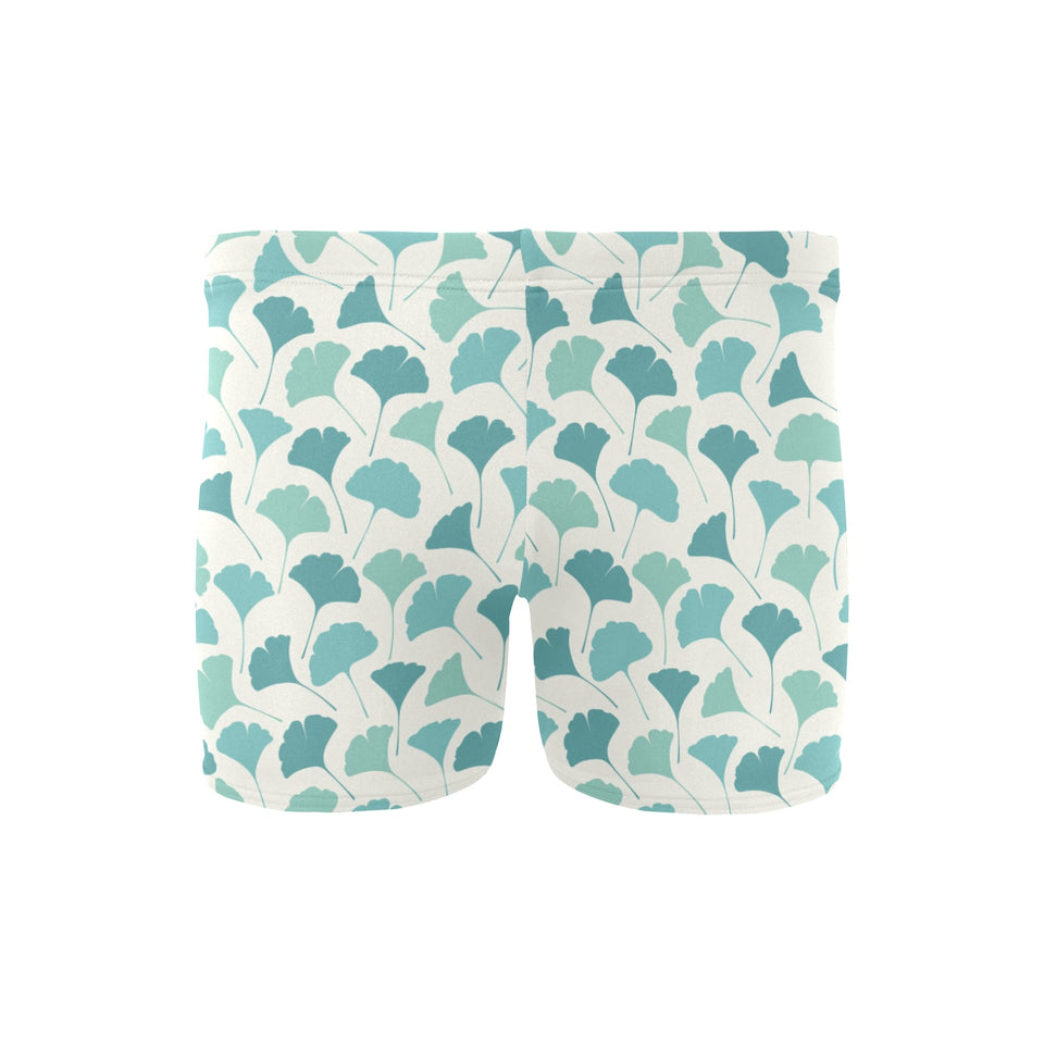 Green ginkgo leaves pattern Men's Swimming Trunks