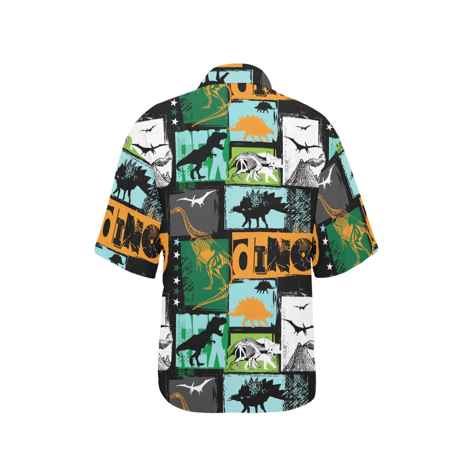 dinosaurs print pattern Women's All Over Print Hawaiian Shirt