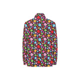 Tea pots Pattern Print Design 01 Women's Long Sleeve Polo Shirt