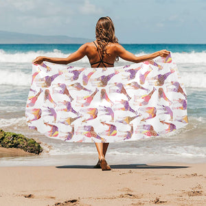 Giraffe Pattern Print Design 02 Beach Towel