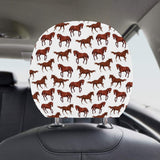 Horses running pattern background Car Headrest Cover