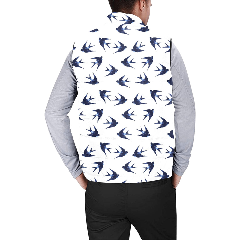 Swallow Pattern Print Design 03 Men's Padded Vest