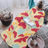 Red Bonsai gray sun japanese pattern Blanket Robe with Sleeves