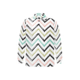 zigzag chevron paint pattern Men's Long Sleeve Polo Shirt