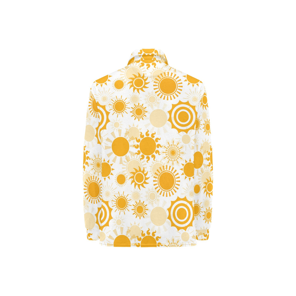 Sun design pattern Women's Long Sleeve Polo Shirt