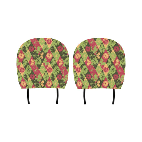 Cool Geometric lime pattern Car Headrest Cover