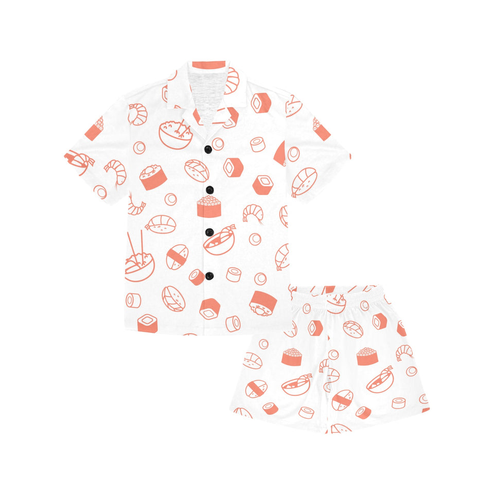 Sushi pattern Kids' Boys' Girls' V-Neck Short Pajama Set