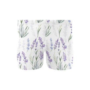 Hand painting Watercolor Lavender Men's Swimming Trunks
