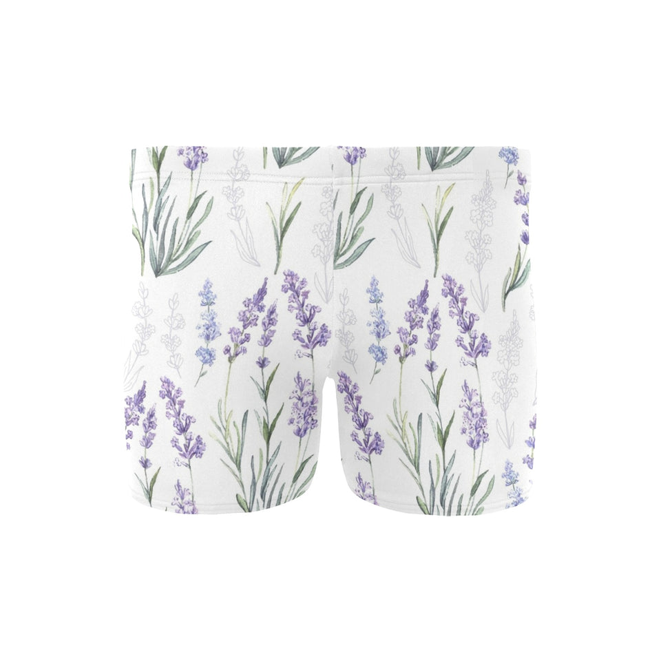 Hand painting Watercolor Lavender Men's Swimming Trunks