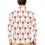 Daruma japanese wooden doll Men's Long Sleeve Polo Shirt