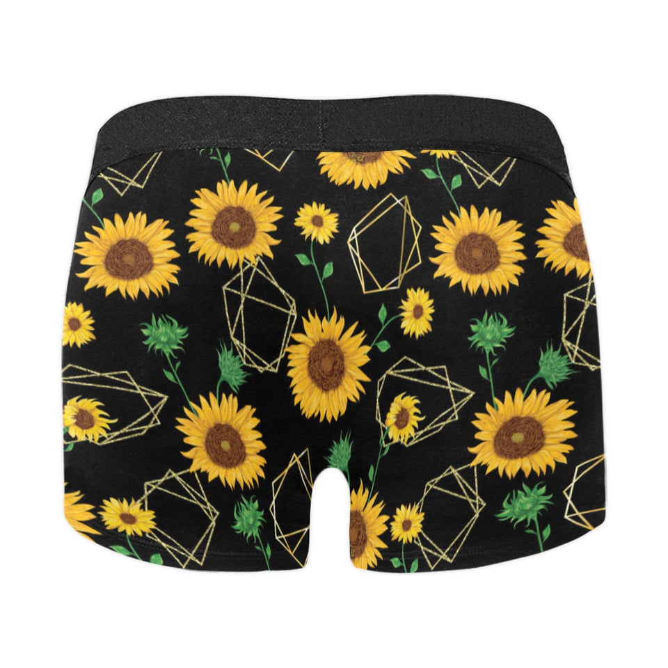 sunflower golden polygonal shapes Men's All Over Print Boxer Briefs Men's Underwear