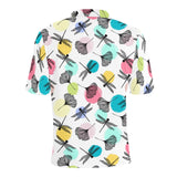 Dragonflies ginkgo leaves pattern Men's All Over Print Polo Shirt