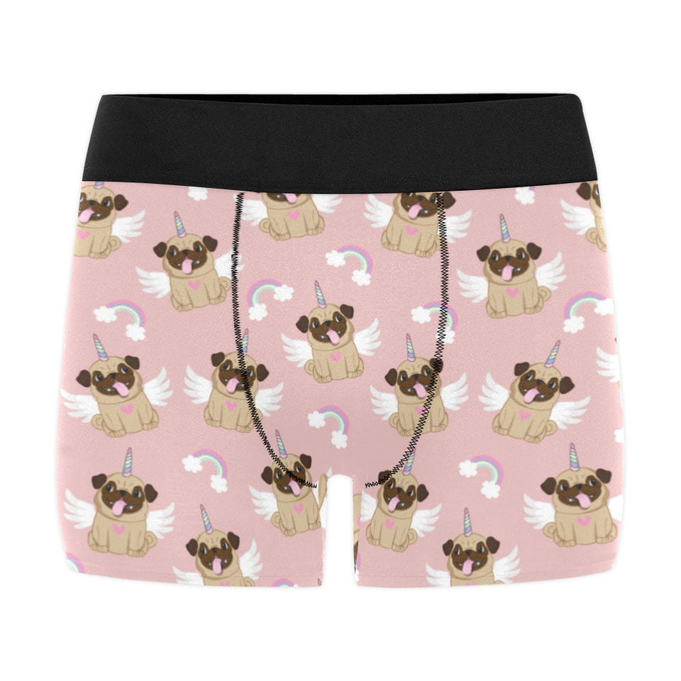 Cute unicorn pug pattern Men's All Over Print Boxer Briefs Men's Underwear
