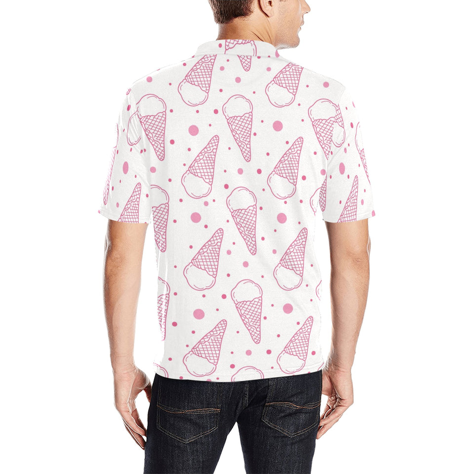 Hand drawn ice cream pattern Men's All Over Print Polo Shirt